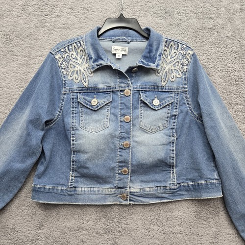 Giacca donna denim ricamata